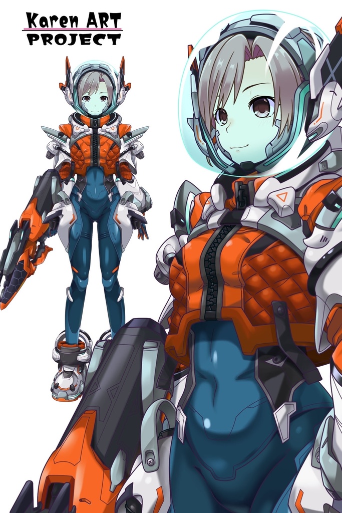 カレンちゃん+SpaceRanger【Overwatch2】 の装備(フル装備版・斜め前アングル)