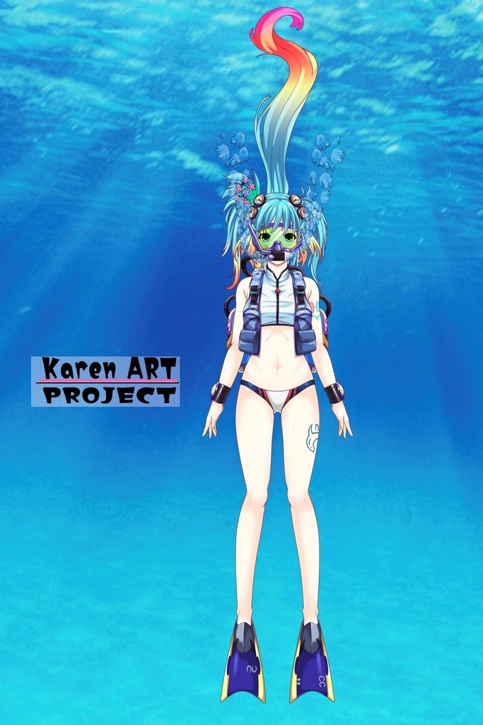 カレンちゃん+竜宮の女王・乙姫のダイビング装備 (メダルヒーローズ)