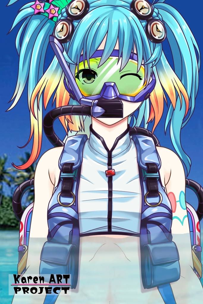 カレンちゃん+竜宮の女王・乙姫のダイビング装備 (メダルヒーローズ)