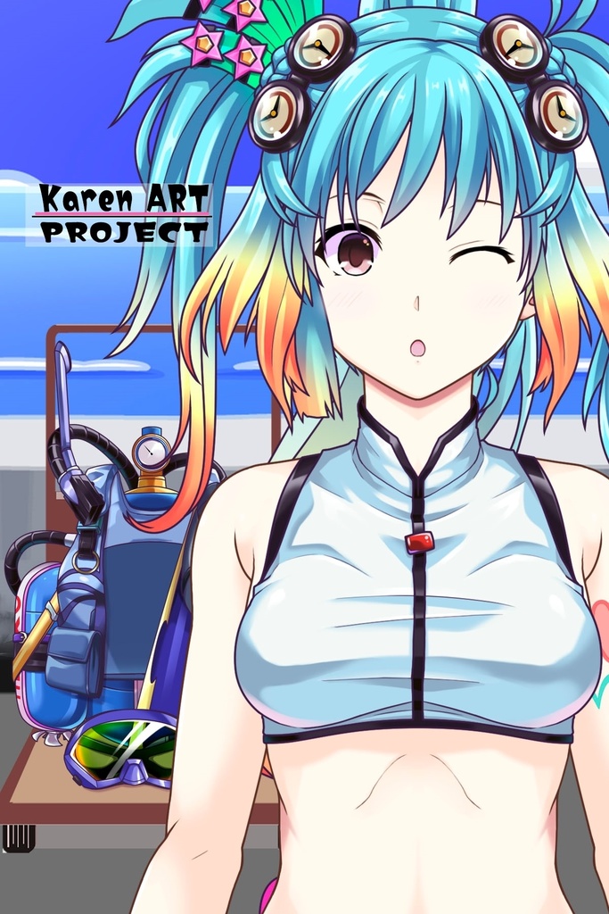 カレンちゃん+竜宮の女王・乙姫のダイビング装備 (メダルヒーローズ)