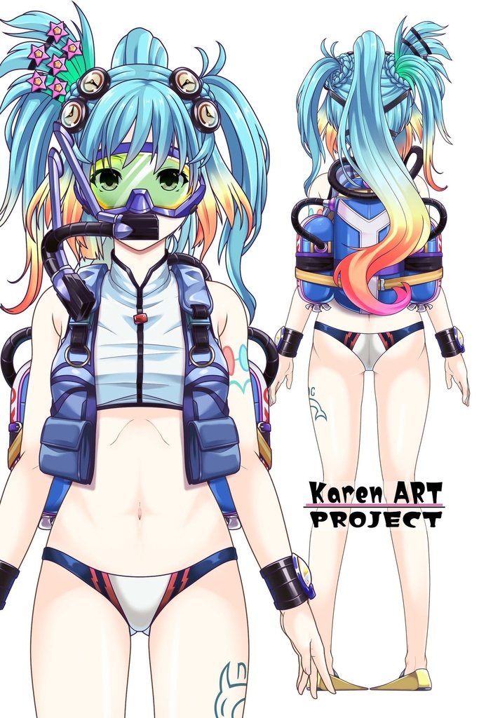 カレンちゃん+竜宮の女王・乙姫のダイビング装備 (メダルヒーローズ)