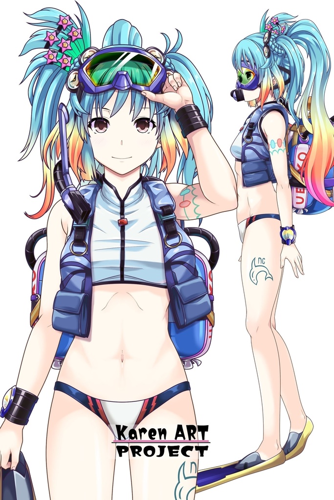 カレンちゃん+竜宮の女王・乙姫のダイビング装備 (メダルヒーローズ)