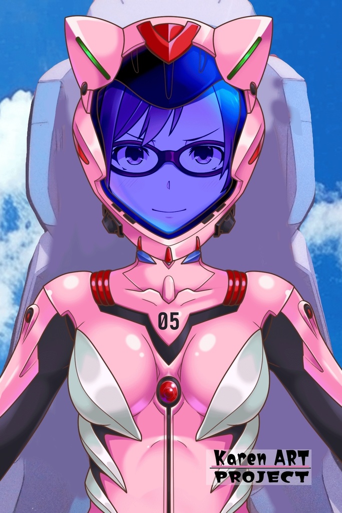 カレンちゃん+真希波・マリ・イラストリアスのプラグスーツ (シン・エヴァンゲリオン1) Karen+Mari Makinami Illustrious Plugsuit-Front, (Final version)( Evangelion1)