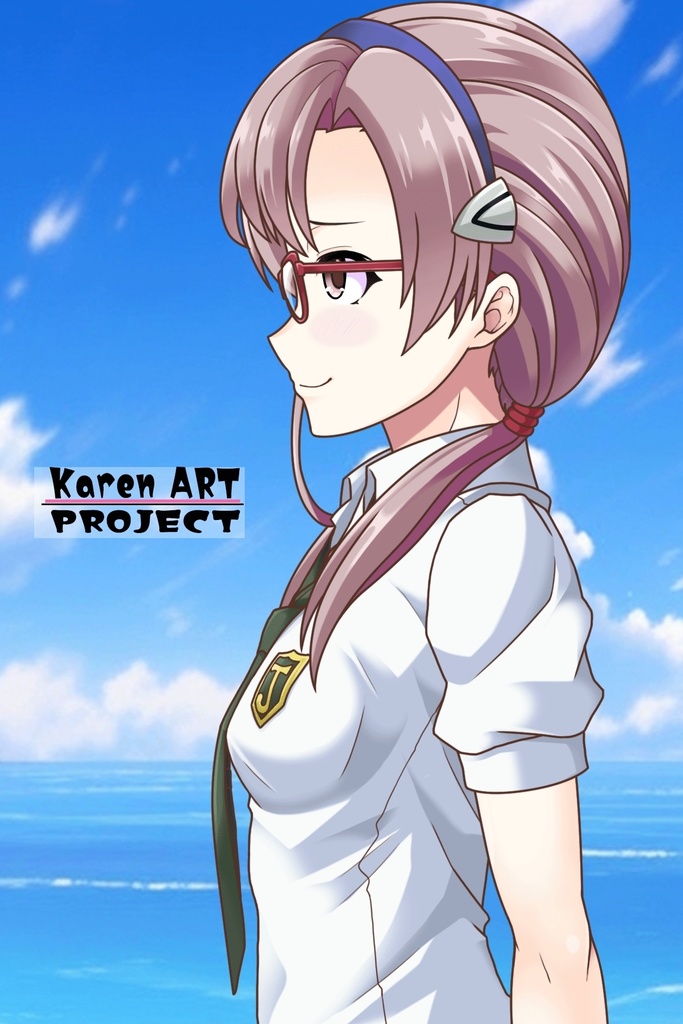 カレンちゃん+真希波・マリ・イラストリアスの制服 (シン・エヴァンゲリオン4) Karen+Mari Makinami Illustrious School Uniform-Front, (Final version)( Evangelion4)