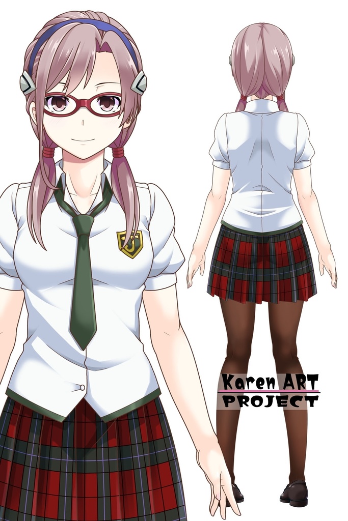 カレンちゃん+真希波・マリ・イラストリアスの制服 (シン・エヴァンゲリオン4) Karen+Mari Makinami Illustrious School Uniform-Front, (Final version)( Evangelion4)