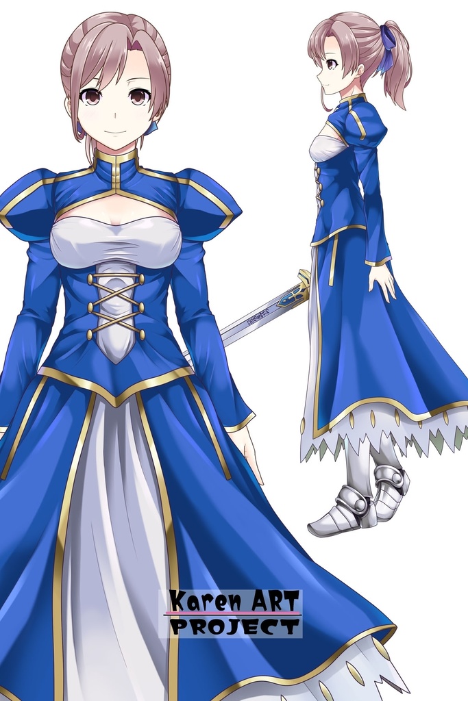 カレンちゃん+セイバーさんの甲冑 (Fate)カレンちゃんの髪バージョン