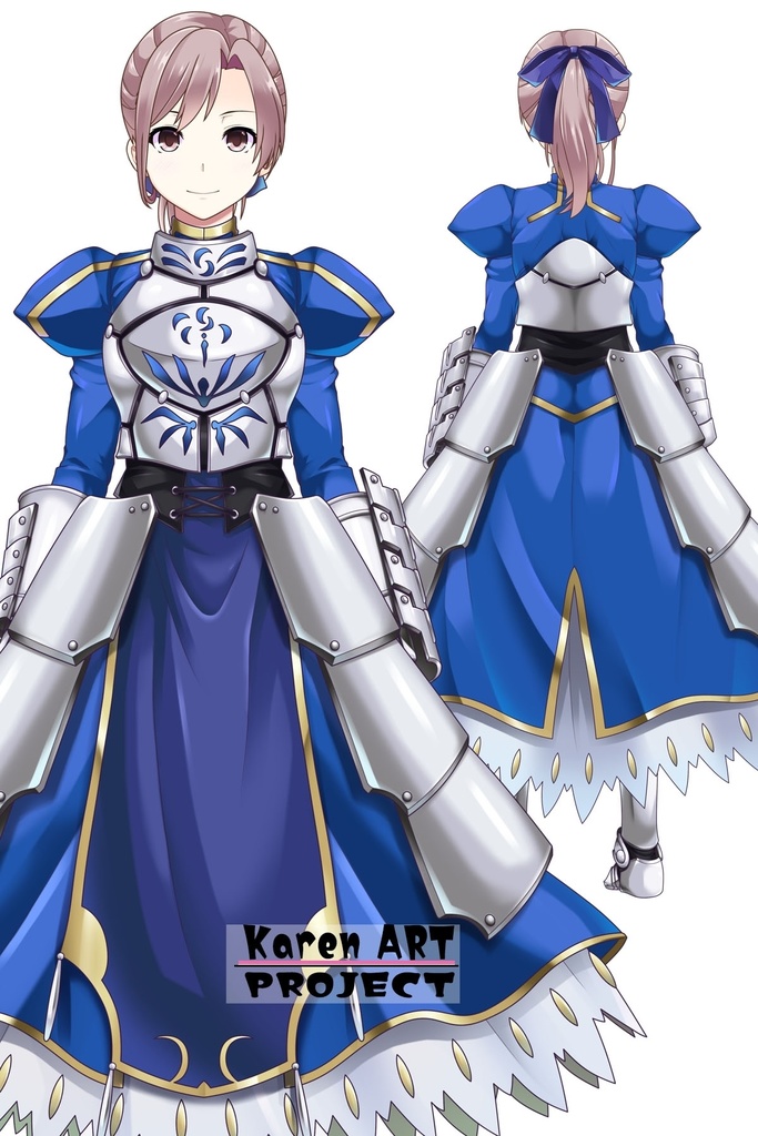 カレンちゃん+セイバーさんの甲冑 (Fate)カレンちゃんの髪バージョン