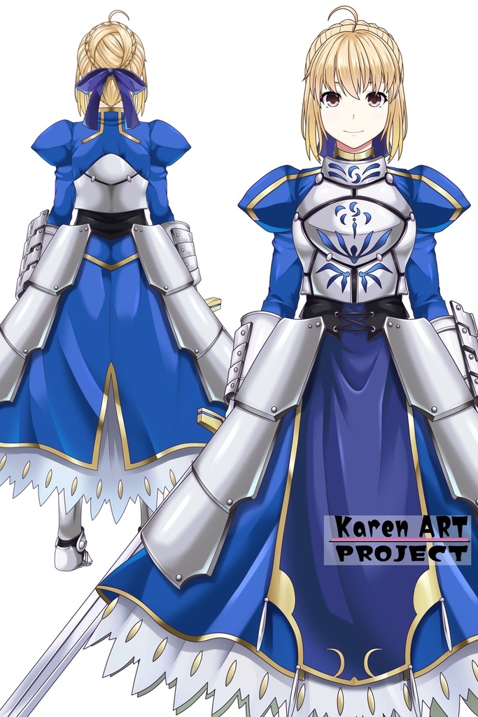 カレンちゃん+セイバーさんの甲冑 (Fate)金髪バージョン