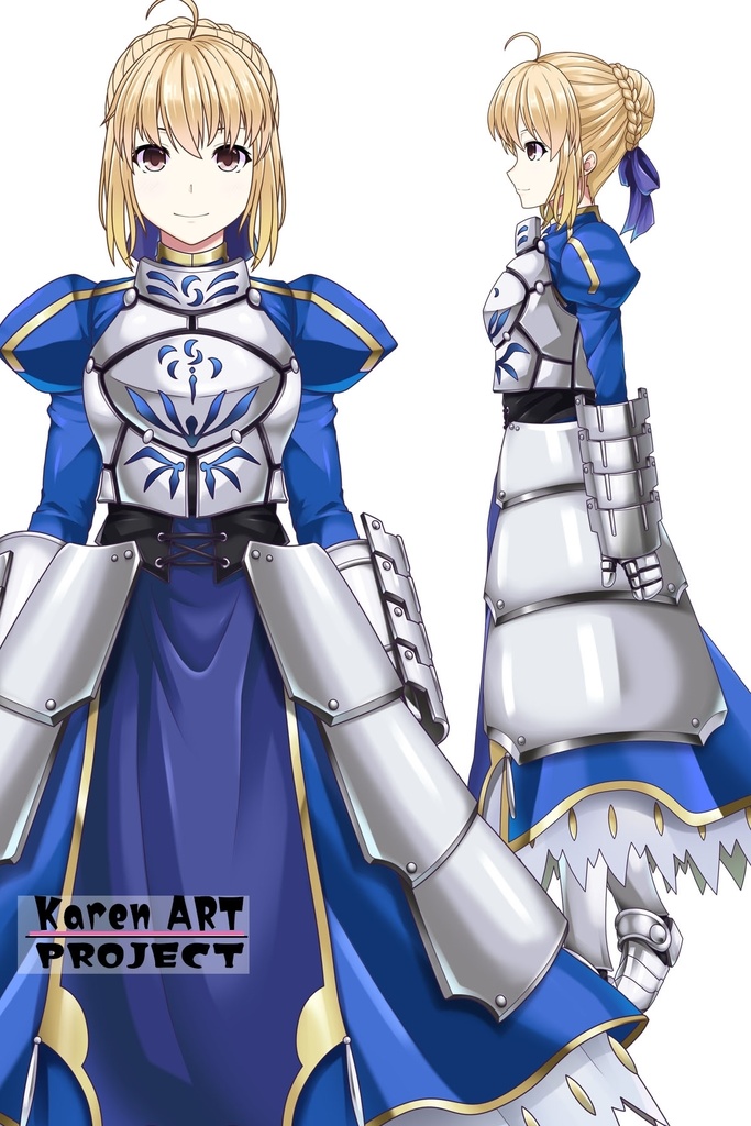 カレンちゃん+セイバーさんの甲冑 (Fate)金髪バージョン