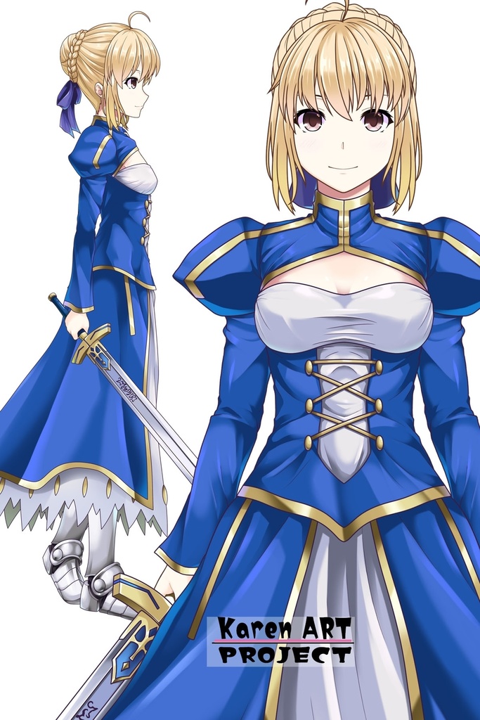 カレンちゃん+セイバーさんの甲冑 (Fate)金髪バージョン