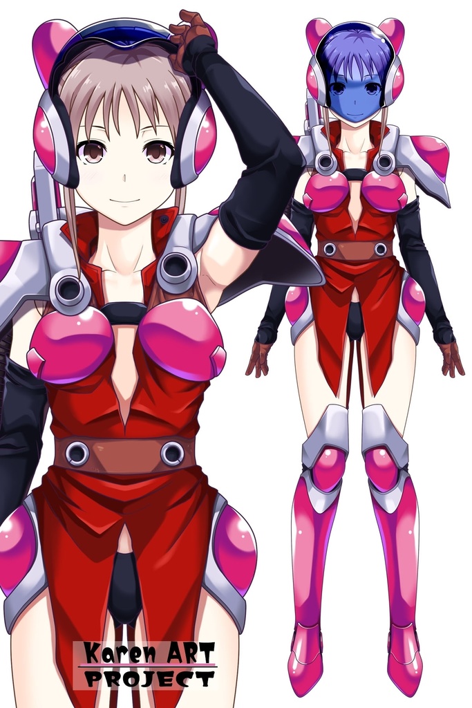 カレンちゃん+サハリちゃんの装備(軽装備版)【創世機士ガイアース】Part3 Karen wearing Sahari's protection suit (Lightly Equipped Version)【Genesis Survivor Gaiarth】Part3
