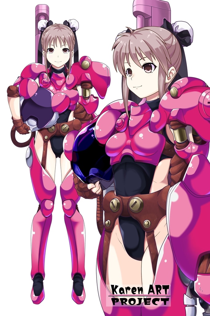 カレンちゃん+サハリちゃんの装備 斜め前アングル【創世機士ガイアース】Part4 Karen wearing Sahari's protection suit-Diagonal front angle【Genesis Survivor Gaiarth】Part4