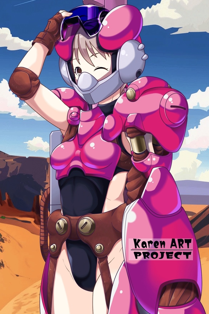 カレンちゃん+サハリちゃんの装備 斜め前アングル【創世機士ガイアース】Part4 Karen wearing Sahari's protection suit-Diagonal front angle【Genesis Survivor Gaiarth】Part4