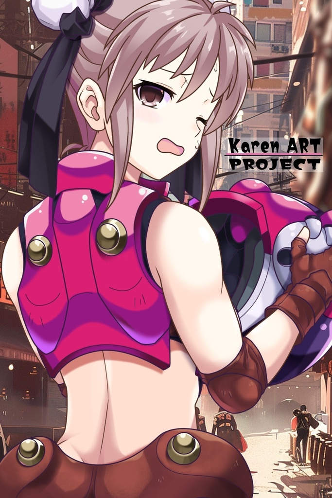 カレンちゃん+サハリちゃんの装備 背面アングル【創世機士ガイアース】Part5 Karen wearing Sahari's protection suit-Rear Angle【Genesis Survivor Gaiarth】Part5