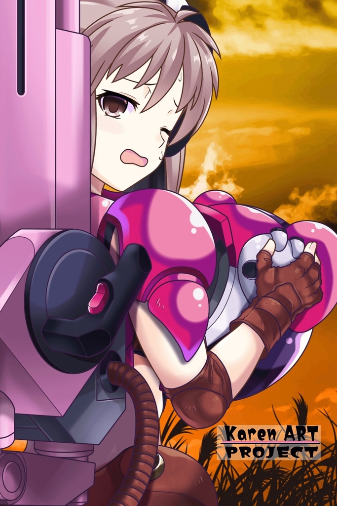 カレンちゃん+サハリちゃんの装備 背面アングル【創世機士ガイアース】Part5 Karen wearing Sahari's protection suit-Rear Angle【Genesis Survivor Gaiarth】Part5