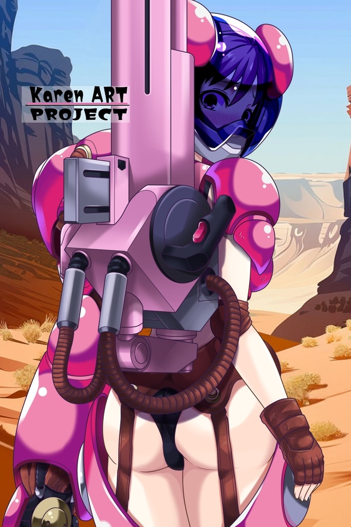 カレンちゃん+サハリちゃんの装備 背面アングル【創世機士ガイアース】Part5 Karen wearing Sahari's protection suit-Rear Angle【Genesis Survivor Gaiarth】Part5