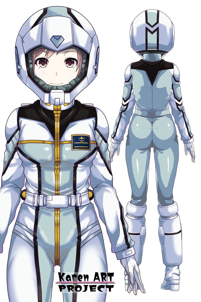 カレンちゃん+クロエ・クローチェ【機動戦士ガンダム】 のノーマルスーツ(カレンちゃんの髪バージョン) Karen is wearing Chloe Croce's normal suit【Mobile Suit Gundam】 version of Karen's hair