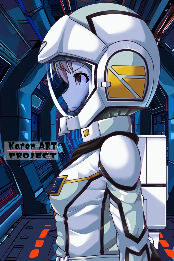 カレンちゃん+クロエ・クローチェ【機動戦士ガンダム】 のノーマルスーツ(カレンちゃんの髪バージョン) Karen is wearing Chloe Croce's normal suit【Mobile Suit Gundam】 version of Karen's hair