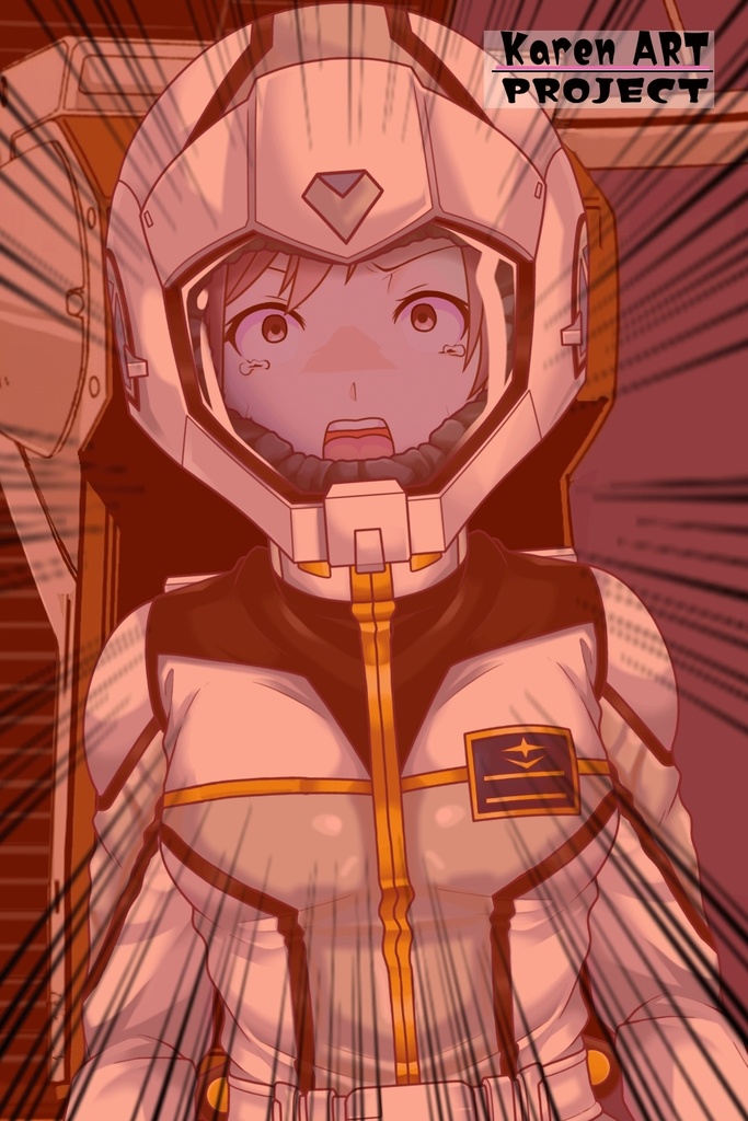 カレンちゃん+クロエ・クローチェ【機動戦士ガンダム】 のノーマルスーツ(カレンちゃんの髪バージョン) Karen is wearing Chloe Croce's normal suit【Mobile Suit Gundam】 version of Karen's hair