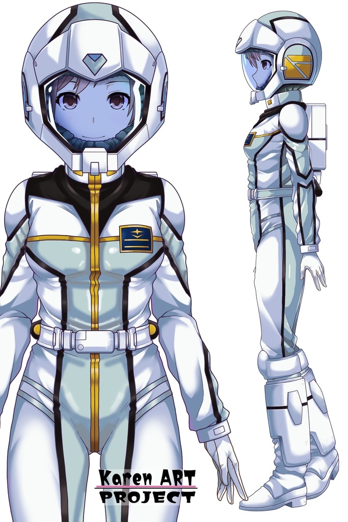 カレンちゃん+クロエ・クローチェ【機動戦士ガンダム】 のノーマルスーツ(カレンちゃんの髪バージョン) Karen is wearing Chloe Croce's normal suit【Mobile Suit Gundam】 version of Karen's hair