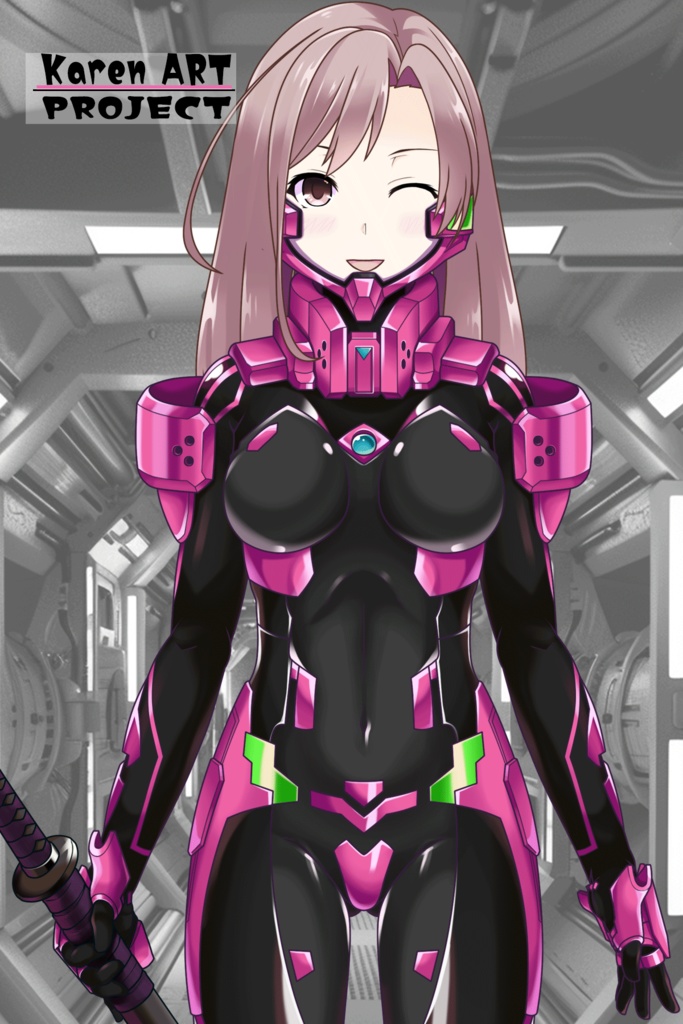 カレンちゃん+衛士強化装備【トータル・イクリプス】 正面アングル(完成版) Karen is wearing Guard Reinforcement Equipment【TOTAL ECLIPSE】Front Angle (Final version)