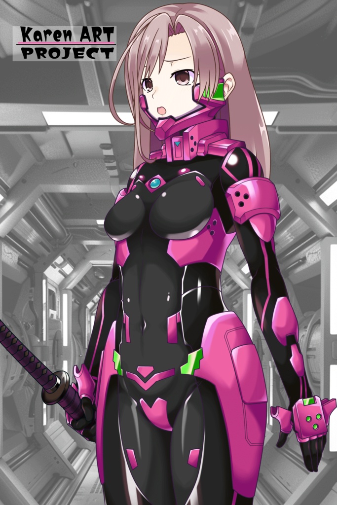 カレンちゃん+衛士強化装備【トータル・イクリプス】斜め前アングル(完成版) Karen is wearing Guard Reinforcement Equipment【TOTAL ECLIPSE】Diagonal front angle (Final version)