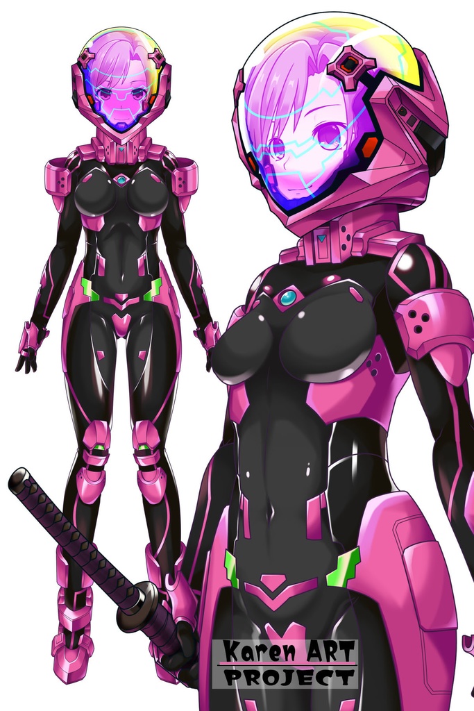 カレンちゃん+衛士強化装備【トータル・イクリプス】斜め前アングル(完成版) Karen is wearing Guard Reinforcement Equipment【TOTAL ECLIPSE】Diagonal front angle (Final version)