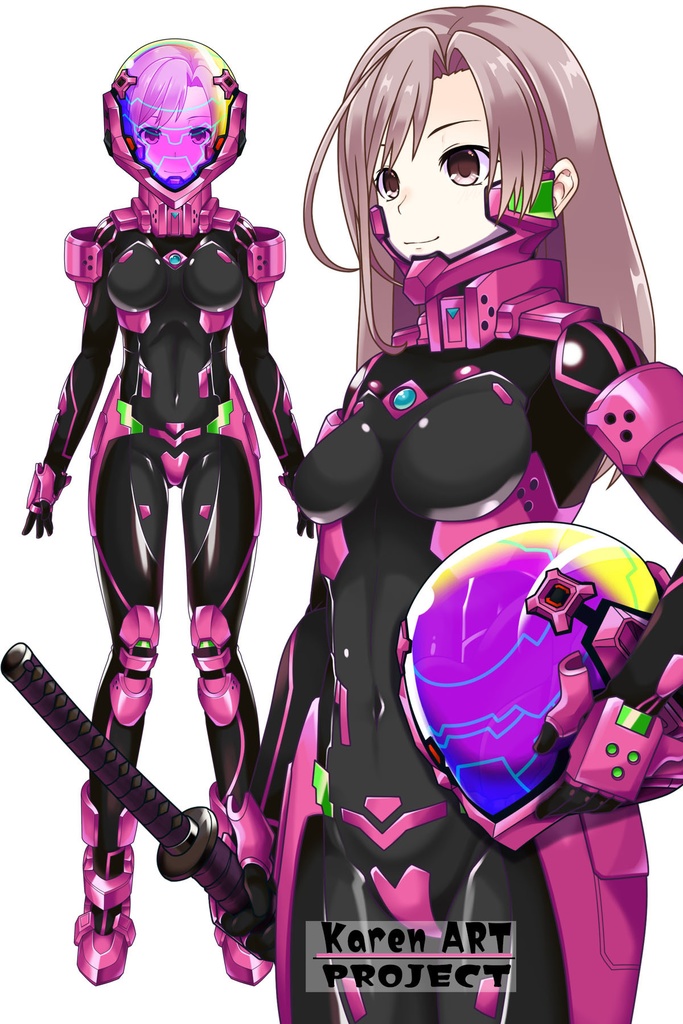 カレンちゃん+衛士強化装備【トータル・イクリプス】斜め前アングル(完成版) Karen is wearing Guard Reinforcement Equipment【TOTAL ECLIPSE】Diagonal front angle (Final version)