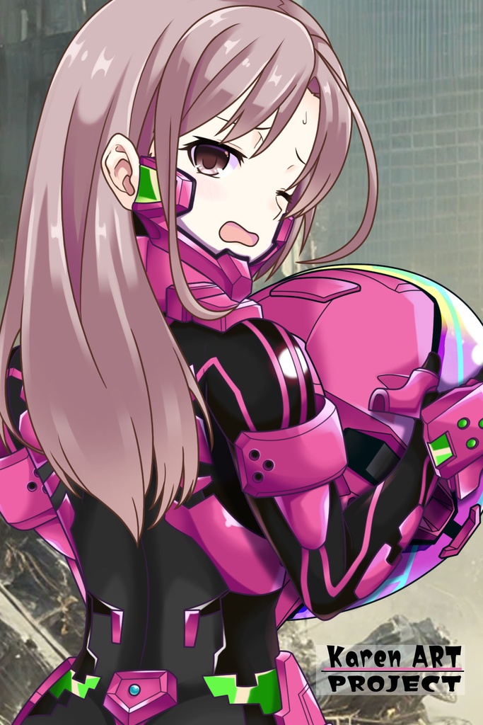 カレンちゃん+衛士強化装備【トータル・イクリプス】 背面アングル(完成版) Karen is wearing Guard Reinforcement Equipment【TOTAL ECLIPSE】Back Angle (Final version)
