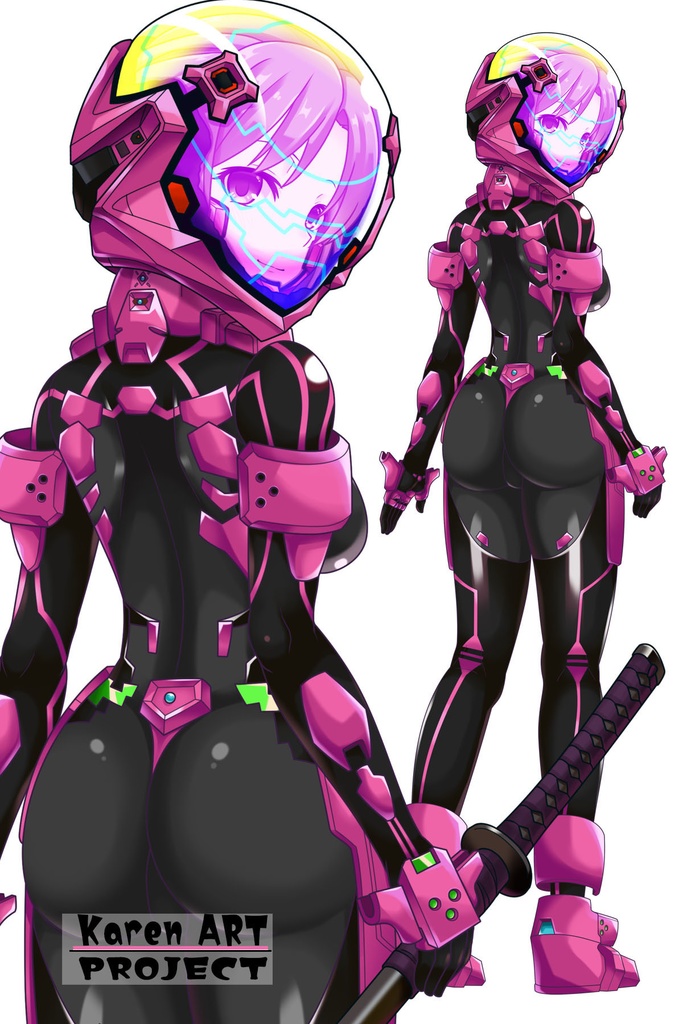 カレンちゃん+衛士強化装備【トータル・イクリプス】 背面アングル(完成版) Karen is wearing Guard Reinforcement Equipment【TOTAL ECLIPSE】Back Angle (Final version)