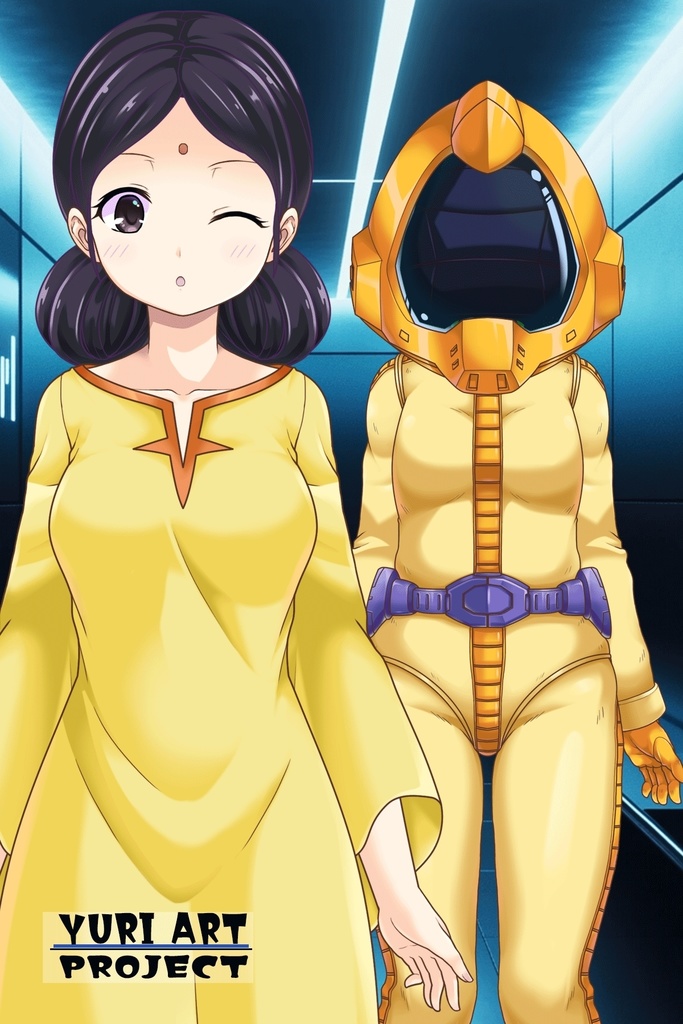 ゆりちゃん+ララァ・スン【機動戦士ガンダム】 のノーマルスーツ Yuri is wearing Lalah Sune's normal suit【Mobile Suit Gundam】