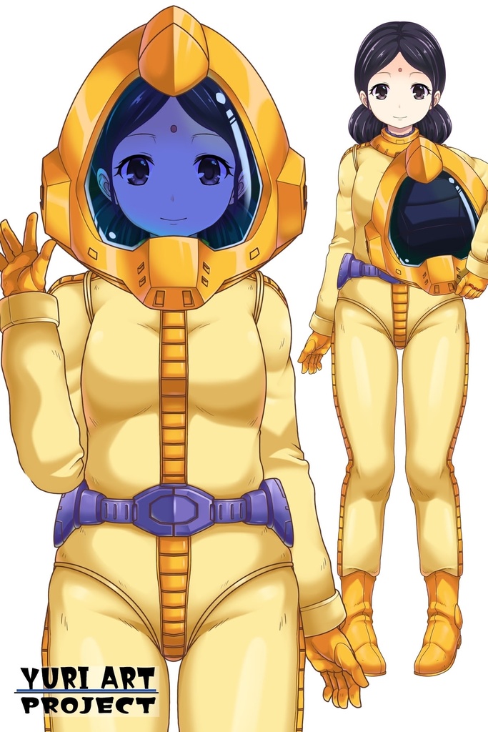 ゆりちゃん+ララァ・スン【機動戦士ガンダム】 のノーマルスーツ Yuri is wearing Lalah Sune's normal suit【Mobile Suit Gundam】