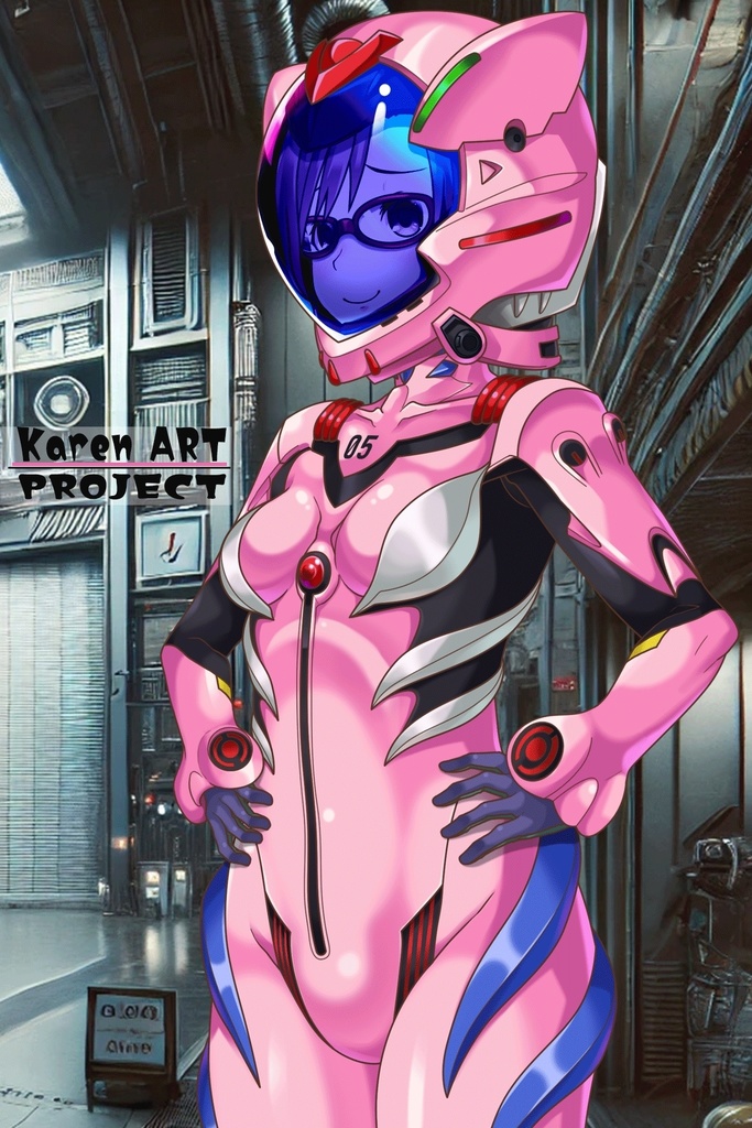 カレンちゃん+真希波・マリ・イラストリアスのプラグスーツ 斜め前バージョン 完成版 (シン・エヴァンゲリオン) Karen+Mari Makinami Illustrious Plugsuit-Diagonal front , (Final version)( Evangelion)