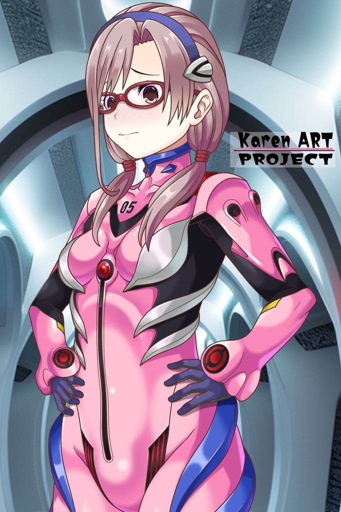 カレンちゃん+真希波・マリ・イラストリアスのプラグスーツ 斜め前バージョン 完成版 (シン・エヴァンゲリオン) Karen+Mari Makinami Illustrious Plugsuit-Diagonal front , (Final version)( Evangelion)