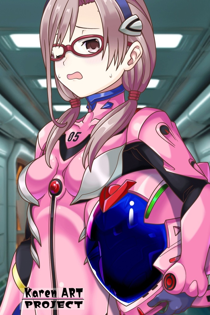 カレンちゃん+真希波・マリ・イラストリアスのプラグスーツ 斜め前バージョン 完成版 (シン・エヴァンゲリオン) Karen+Mari Makinami Illustrious Plugsuit-Diagonal front , (Final version)( Evangelion)