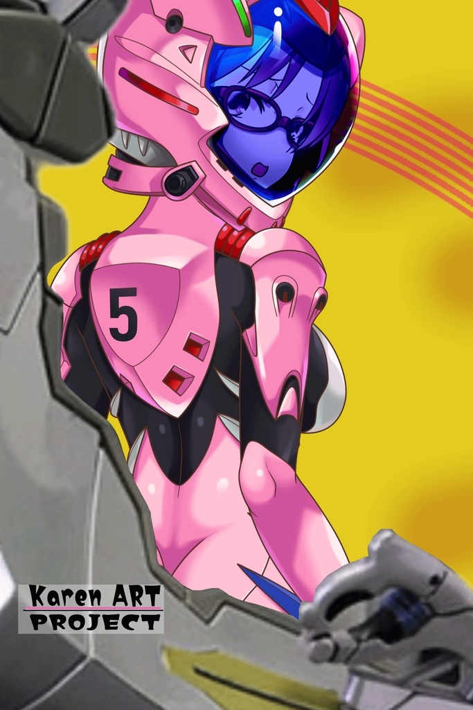 カレンちゃん+真希波・マリ・イラストリアスのプラグスーツ 背面バージョン 完成版 (シン・エヴァンゲリオン) Karen+Mari Makinami Illustrious Plugsuit-Back, (Final version)( Evangelion)