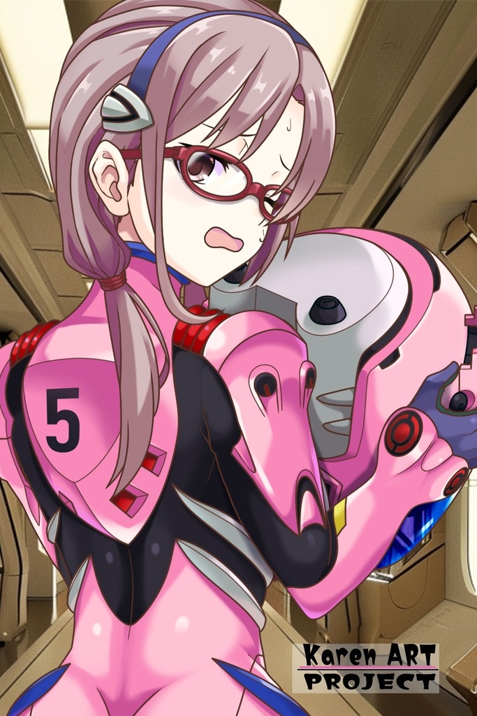 カレンちゃん+真希波・マリ・イラストリアスのプラグスーツ 背面バージョン 完成版 (シン・エヴァンゲリオン) Karen+Mari Makinami Illustrious Plugsuit-Back, (Final version)( Evangelion)