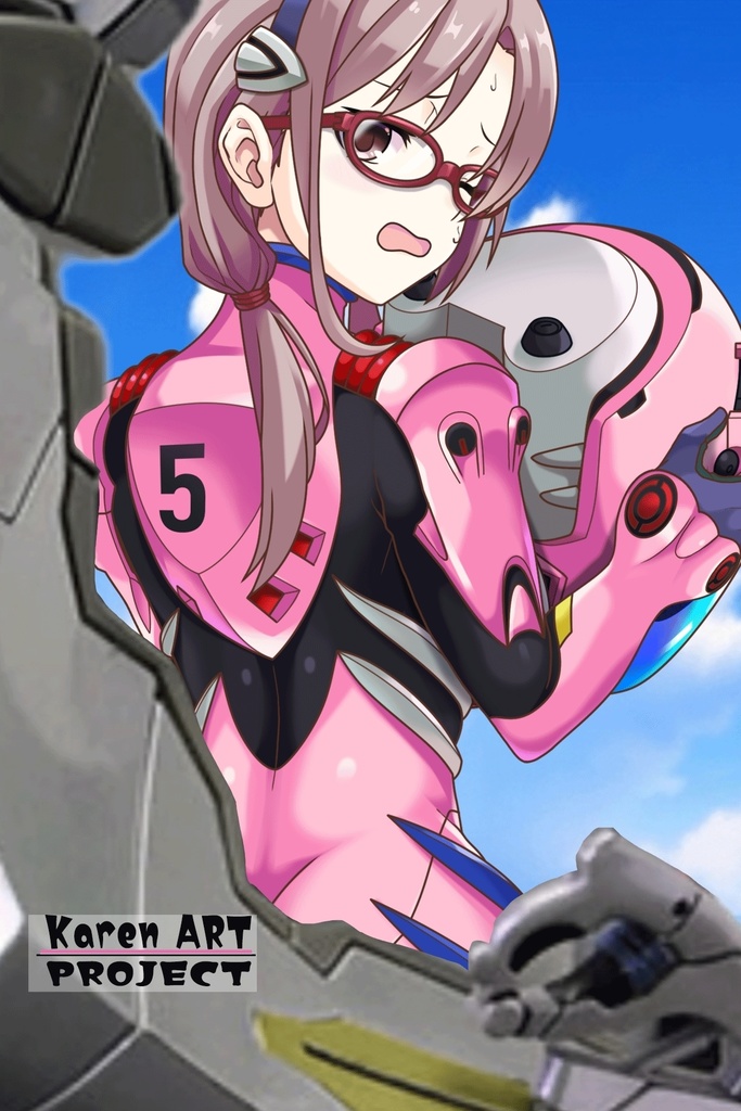 カレンちゃん+真希波・マリ・イラストリアスのプラグスーツ 背面バージョン 完成版 (シン・エヴァンゲリオン) Karen+Mari Makinami Illustrious Plugsuit-Back, (Final version)( Evangelion)