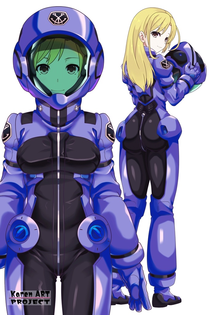 カレンちゃん+ミック・ジャックのノーマルスーツ【正面アングル】 (ガンダム Gのレコンギスタ) Karen+Mick Jack Normal Suit,Front ( G's Reconguista)