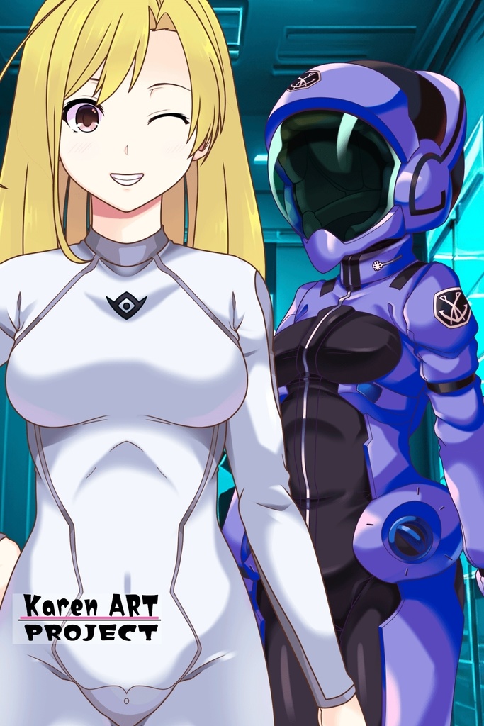 カレンちゃん+ミック・ジャックのノーマルスーツ【斜め前アングル】 (ガンダム Gのレコンギスタ) Karen+Mick Jack Normal Suit,Diagonal front ( G's Reconguista)