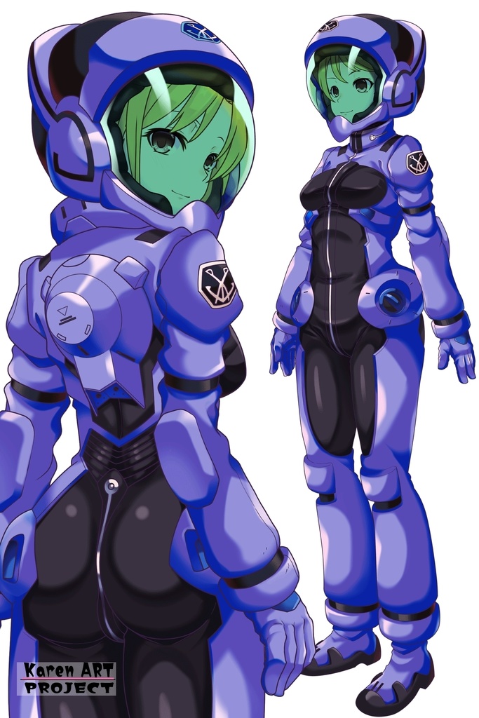 カレンちゃん+ミック・ジャックのノーマルスーツ【背面アングル】 (ガンダム Gのレコンギスタ) Karen+Mick Jack NormalSuit,Back Angle( G's Reconguista)