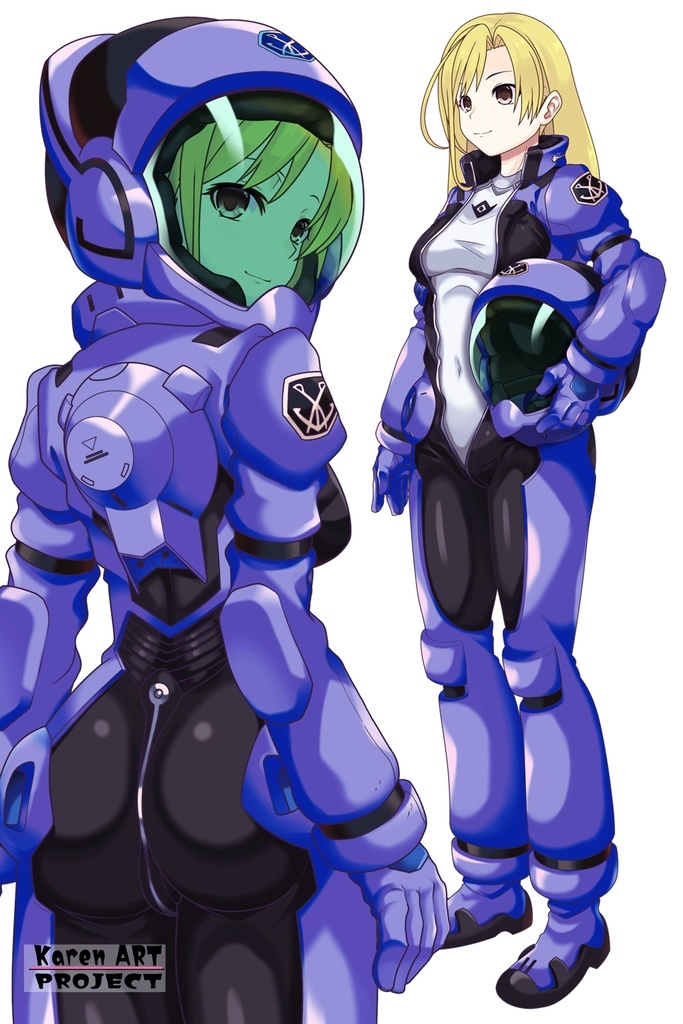 カレンちゃん+ミック・ジャックのノーマルスーツ【背面アングル】 (ガンダム Gのレコンギスタ) Karen+Mick Jack NormalSuit,Back Angle( G's Reconguista)