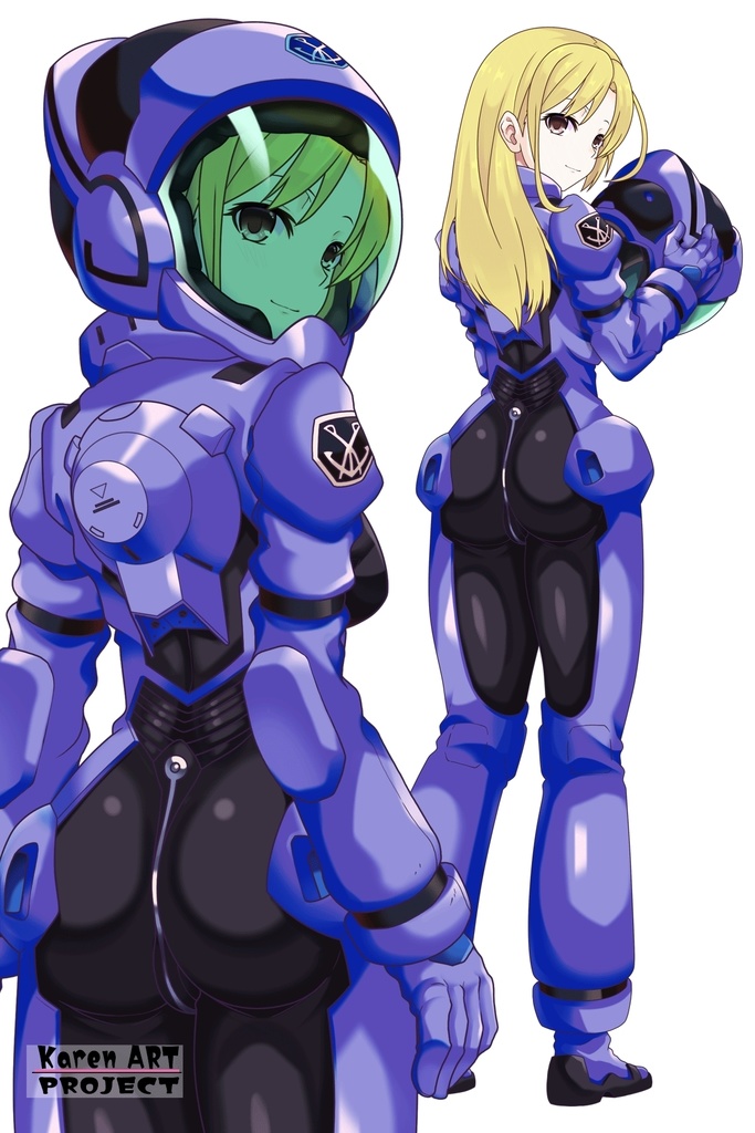 カレンちゃん+ミック・ジャックのノーマルスーツ【背面アングル】 (ガンダム Gのレコンギスタ) Karen+Mick Jack NormalSuit,Back Angle( G's Reconguista)