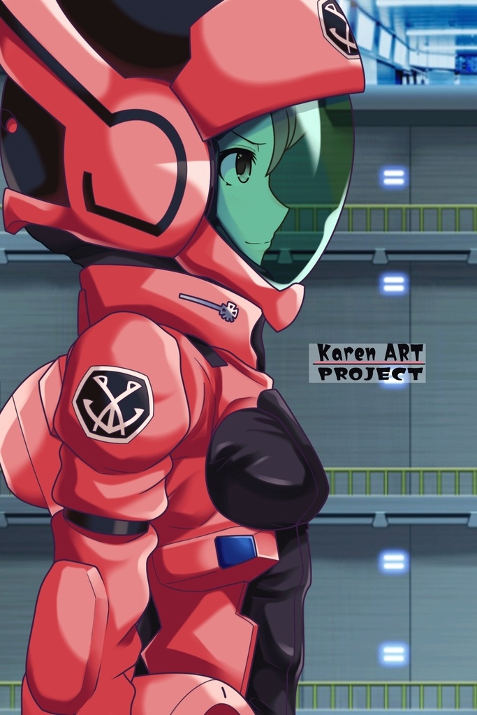 カレンちゃん+アイーダ・スルガンのノーマルスーツ【正面アングル】メッシーバンヘア【完成版】 (ガンダム Gのレコンギスタ) Karen+AIDA SURUGAN Normal Suit,Front,Messy Bun Hair Style,Complete version( G's Reconguista)