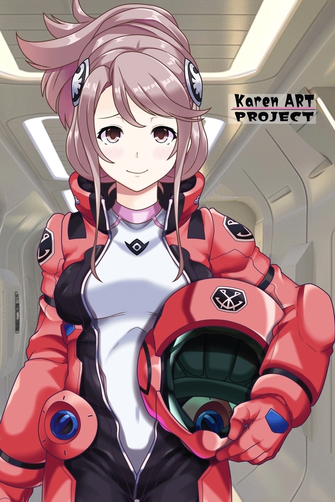 カレンちゃん+アイーダ・スルガンのノーマルスーツ【正面アングル】メッシーバンヘア【完成版】 (ガンダム Gのレコンギスタ) Karen+AIDA SURUGAN Normal Suit,Front,Messy Bun Hair Style,Complete version( G's Reconguista)