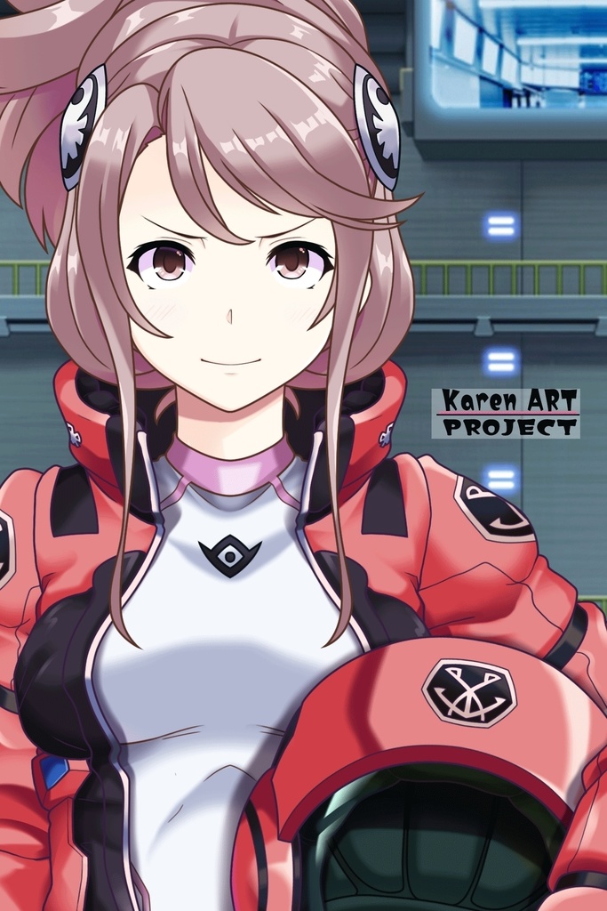 カレンちゃん+アイーダ・スルガンのノーマルスーツ【正面アングル】メッシーバンヘア【完成版】 (ガンダム Gのレコンギスタ) Karen+AIDA SURUGAN Normal Suit,Front,Messy Bun Hair Style,Complete version( G's Reconguista)