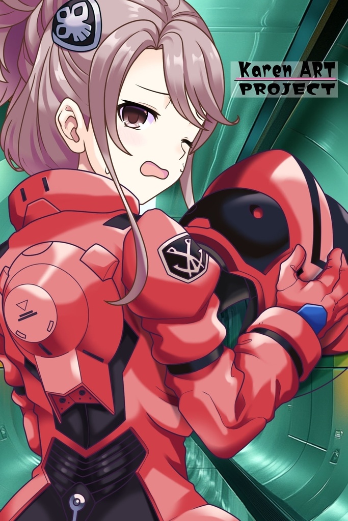 カレンちゃん+アイーダ・スルガンのノーマルスーツ【背面アングル】メッシーバンヘア【完成版】 (ガンダム Gのレコンギスタ) Karen+AIDA SURUGAN Normal Suit,Back Angle,Messy Bun Hair Style,Complete version( G's Reconguista)