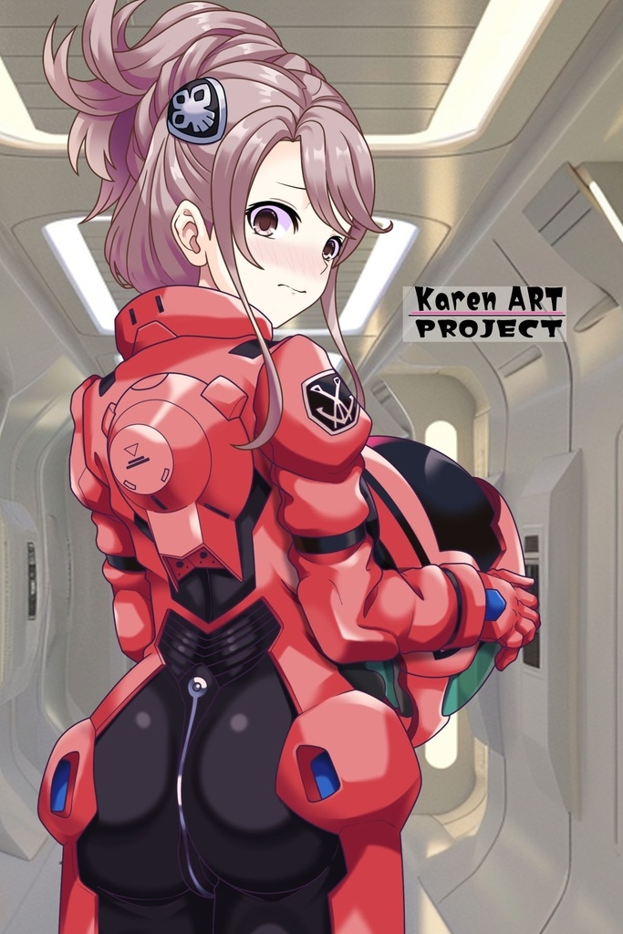 カレンちゃん+アイーダ・スルガンのノーマルスーツ【背面アングル】メッシーバンヘア【完成版】 (ガンダム Gのレコンギスタ) Karen+AIDA SURUGAN Normal Suit,Back Angle,Messy Bun Hair Style,Complete version( G's Reconguista)