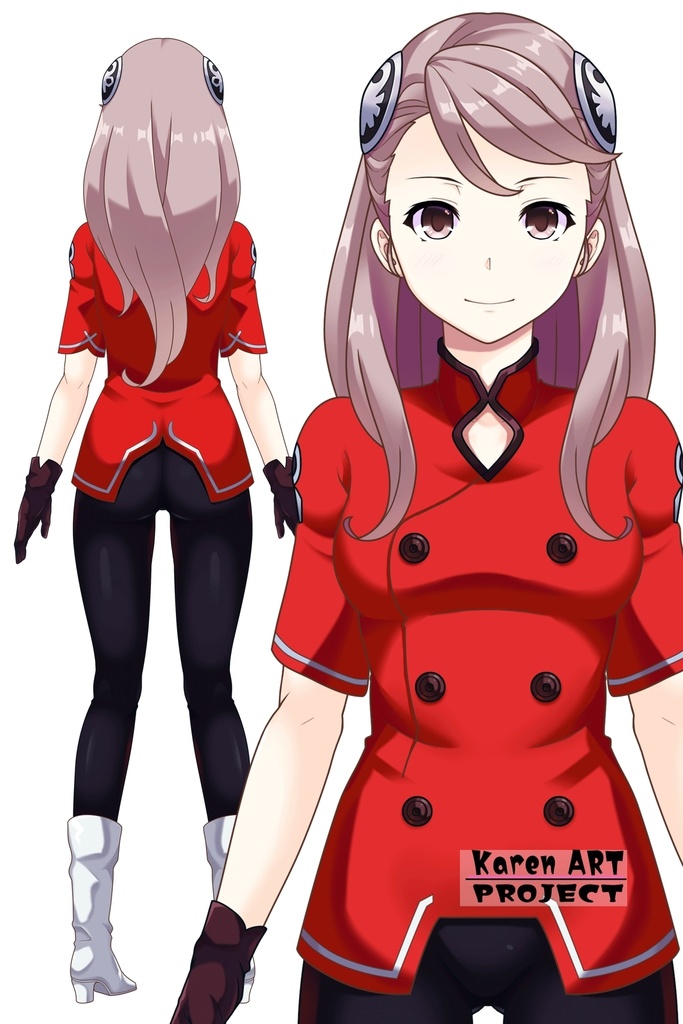 カレンちゃん+アイーダ・スルガンの制服【正面アングル】ロングヘア【完成版】 (ガンダム Gのレコンギスタ) Karen+AIDA SURUGAN Ceremonial clothes,Front,Long Hair Style,Complete version( G's Reconguista)