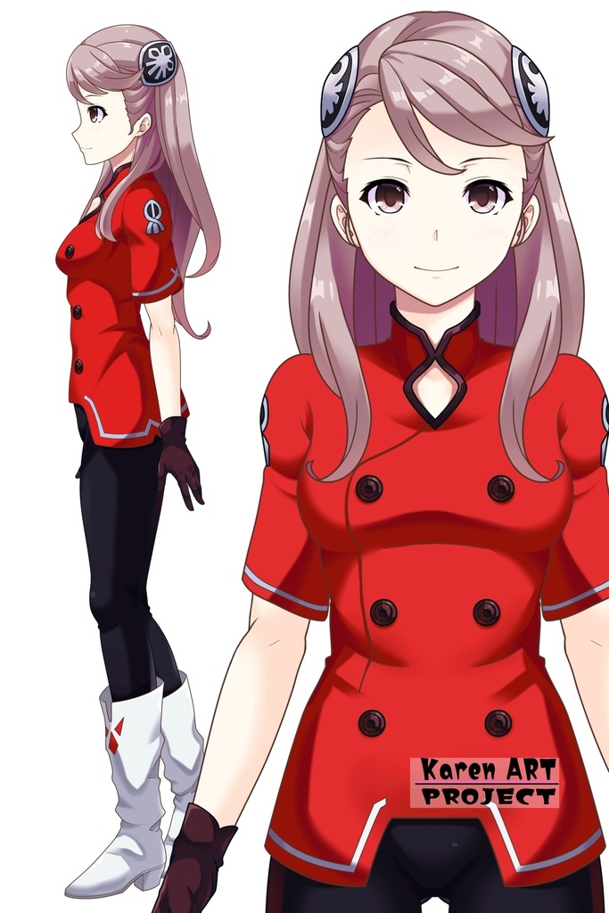 カレンちゃん+アイーダ・スルガンの制服【正面アングル】ロングヘア【完成版】 (ガンダム Gのレコンギスタ) Karen+AIDA SURUGAN Ceremonial clothes,Front,Long Hair Style,Complete version( G's Reconguista)